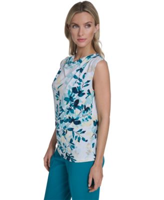 Petite Cowl Neck Sleeveless Top