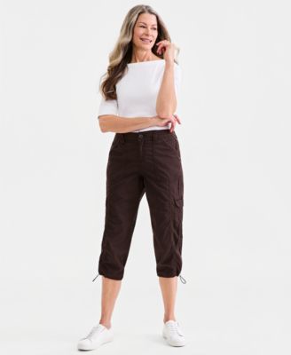 Women's Mid-Rise Cargo Capri Pants