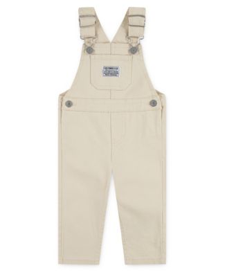 Baby Girls' and Boys' Sleeveless Twill Overalls