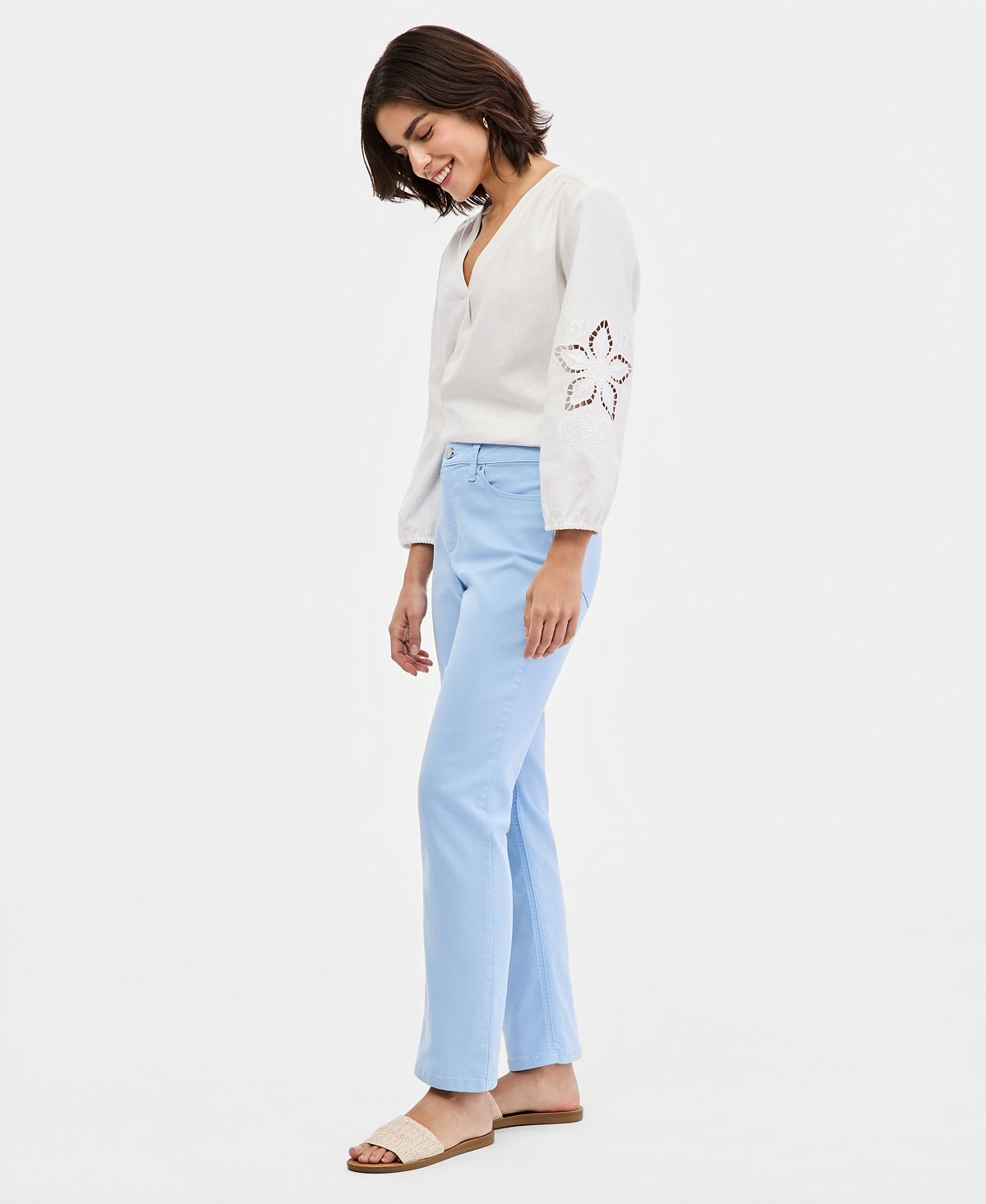 Jones New York Women's Mid-Rise Lexington Straight Jeans view 2 — MAYCSS fashion products