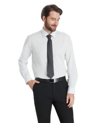 Men's Slim-Fit Geometric Pattern Dress Shirt