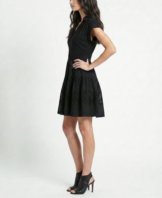 Women's Tiered A-Line V-Neck Shirt Dress