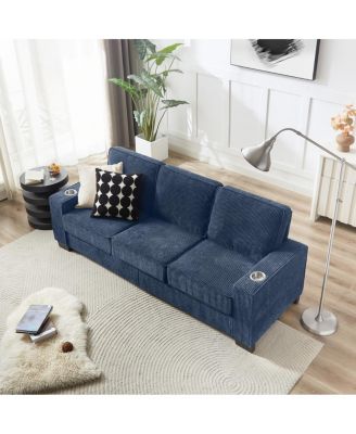 Corduroy 83.86" Modern Compressed 3-Seater Sofa for Living Room