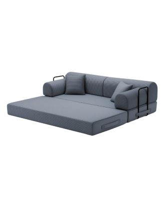 Corduroy Convertible Sleeper Sofa Bed with Pillow
