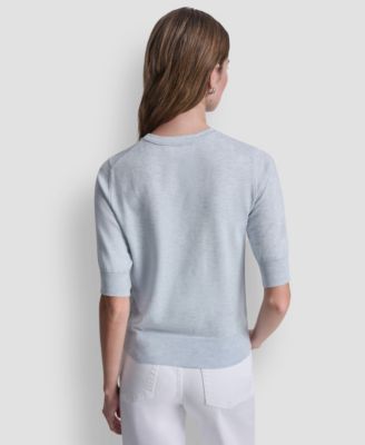 Women's Elbow-Sleeve Crew Neck Sweater
