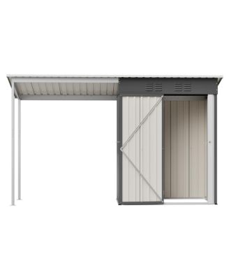 Durable 5x3FT Galvanized Steel Shed & Gazebo Combo