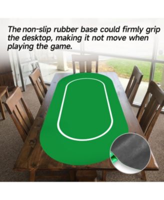 70" x 35" Casino Card Game Tabletop Layout Mat with Carrying Bag, Non-Slip Rubber Layout Mat