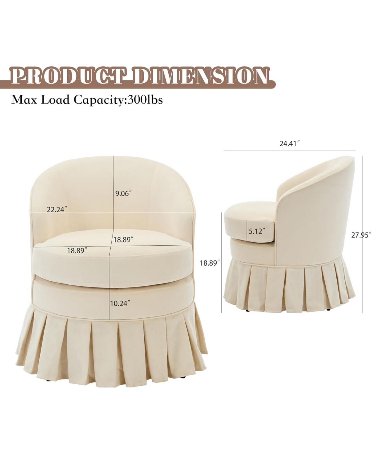 gaomon Mid Century Modern Armchair, Cute Small Desk, Cozy Makeup Chair, Comfy Chair for Bedroom, Living Room, Small Space