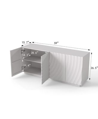 Buffet Cabinet with Storage, 4 Doors, 59" Wide