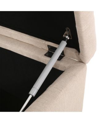 Upholstered Tufted Fabric Storage Ottoman