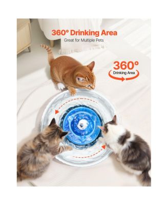 Cute Cupcake Ceramic Pet Fountain Cat Bowls , 2.1L/71oz Cat & Dog Water Dispenser with Quiet Pump