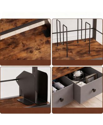 6-Tier CD DVD Vinyl Storage Tower with Drawers for Living Room