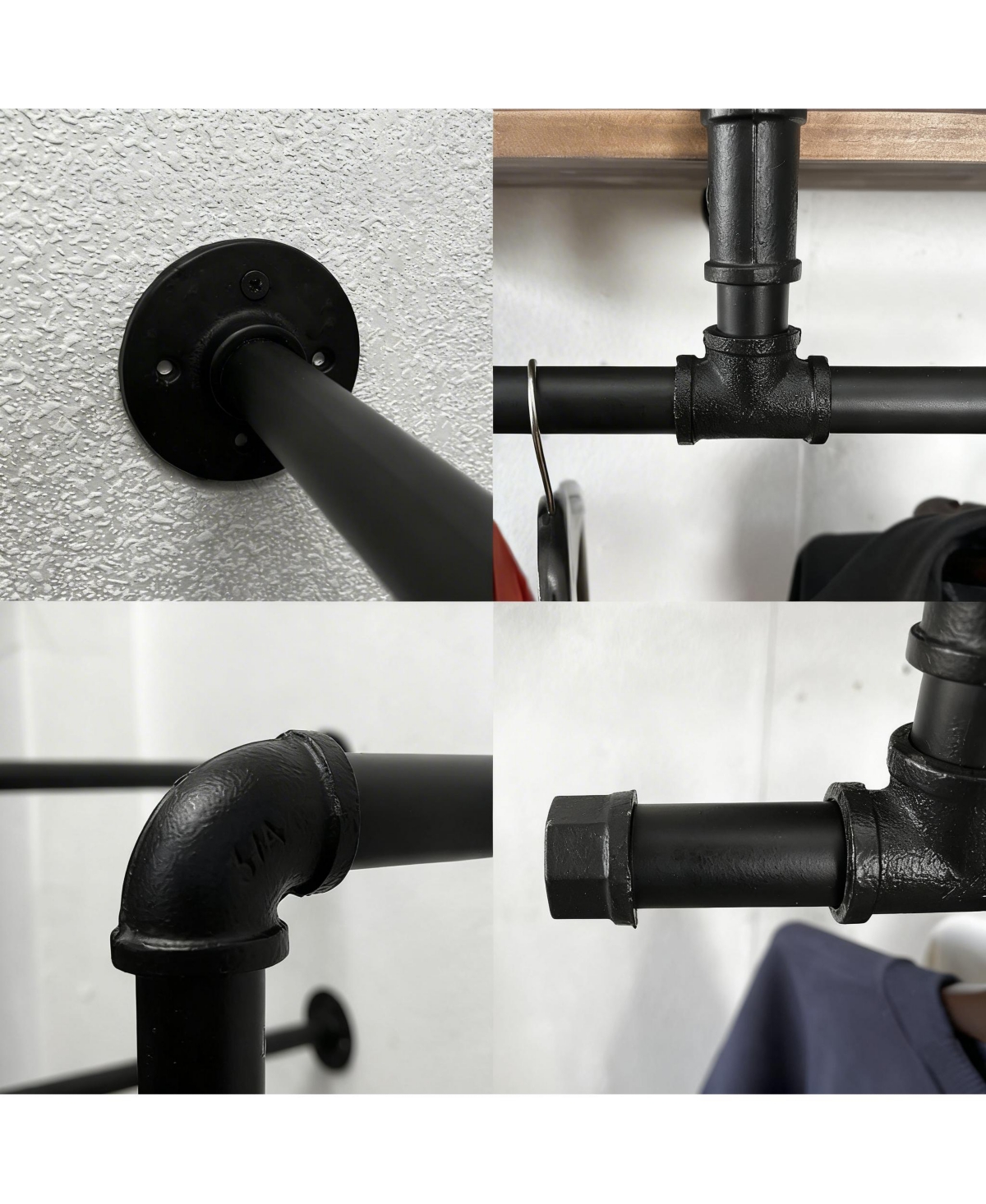 Yigii Wall Mount Clothes Rack for Bedroom, Laundry, Living Room