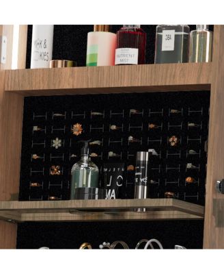 360° Swivel Jewelry Cabinet with Full Length Mirror & Lockable Storage