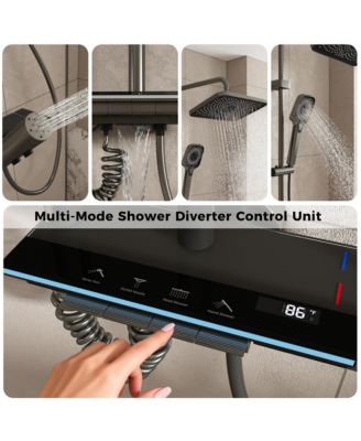 Adjustable Height 4-In-1 Shower System With LED Temperature Display