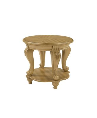 22" Two Tone Round End Table with Shelf