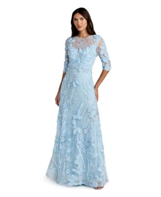 Women's High Neck Embellished Lace Gown