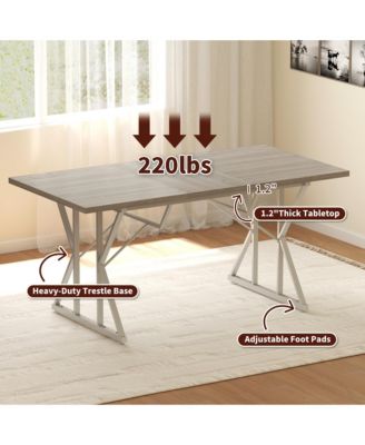 47"-63" Expandable Dining Table Extendable Kitchen Table Distressed