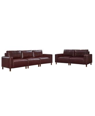 Luxury Faux Leather 2-Piece Sofa & Loveseat Set