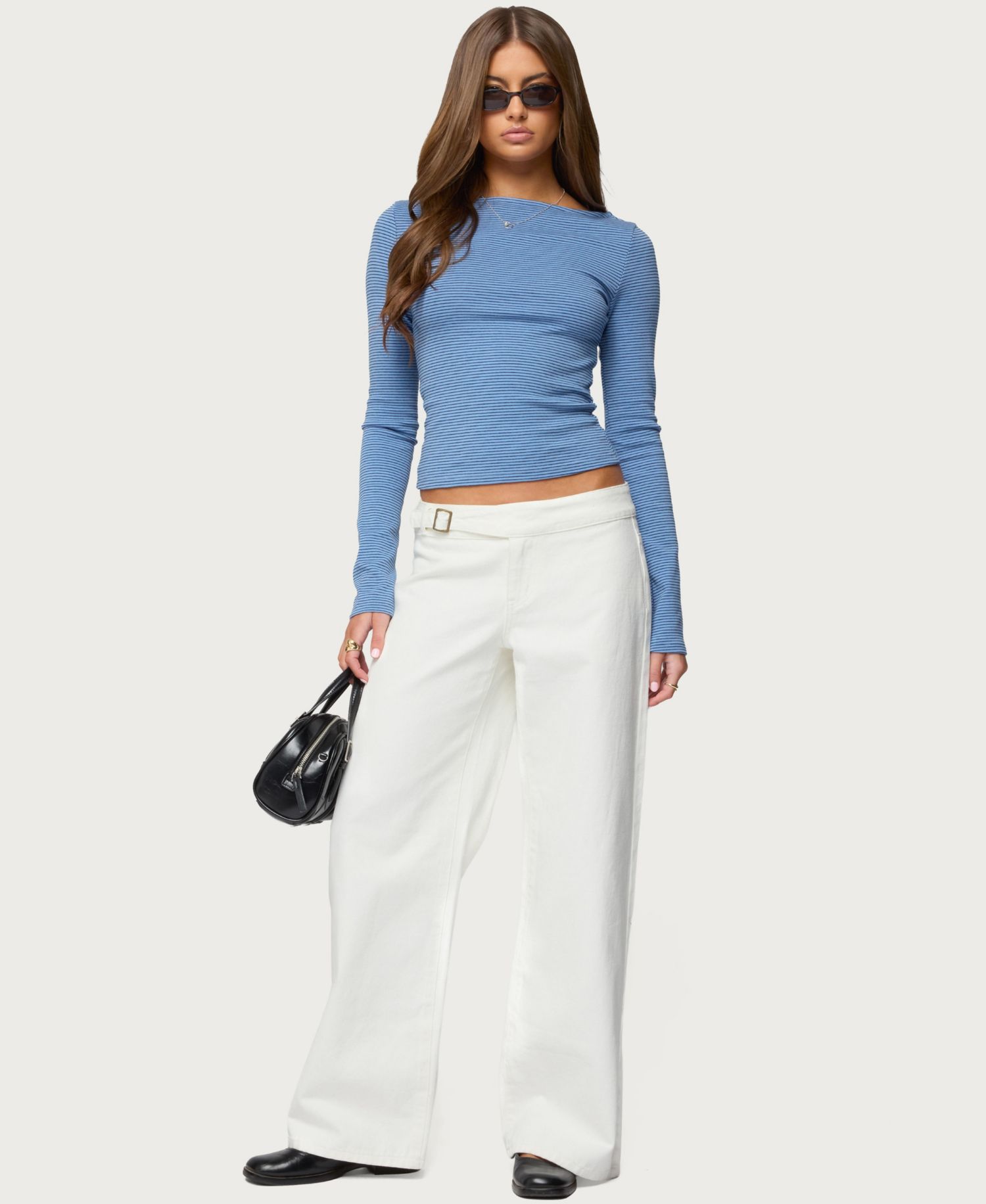 Women's Loria Striped Boat Neck Top