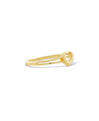 Gold Split Shank Open Heart Ring 14K Gold