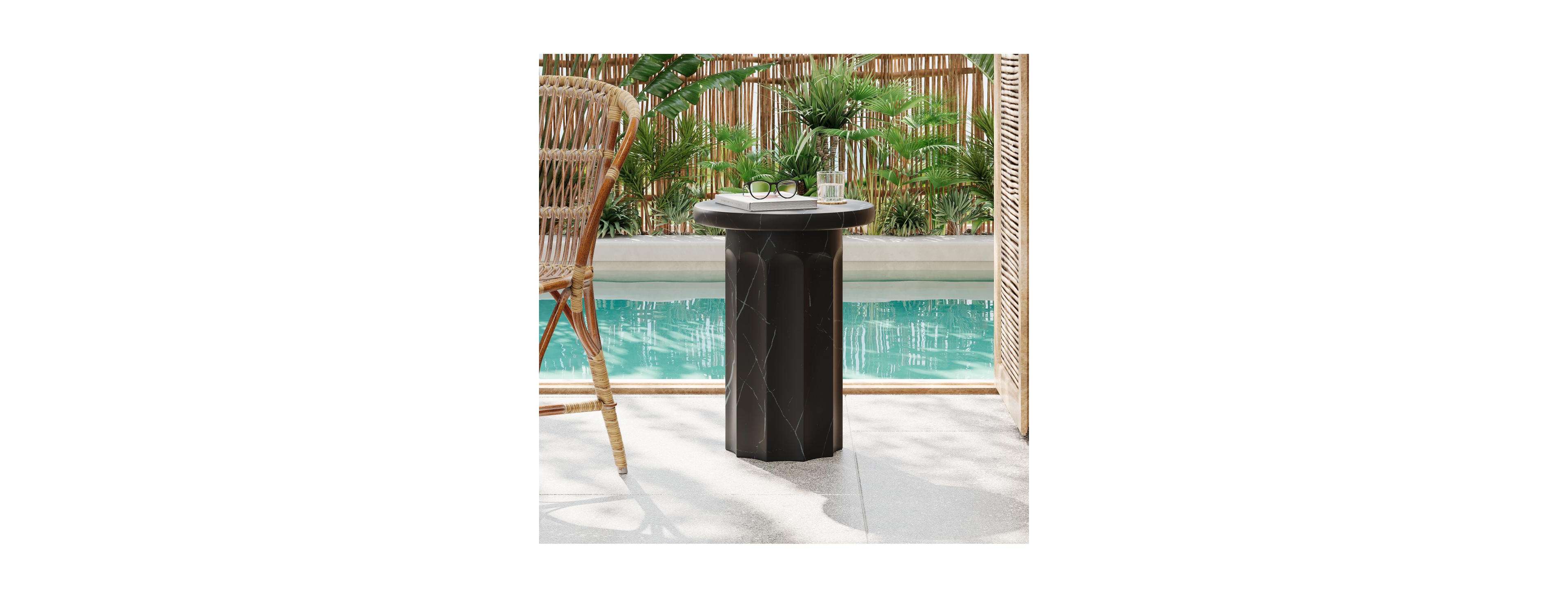 Streamdale Furniture Streamdale Marble Effect Side Table