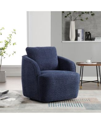 30.3"W Boucle Swivel Accent Barrel Chair & Round Sofa Chair