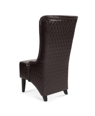 Faux Leather High-Back Accent Chair, Modern Side Chair for Living Room, Bedroom