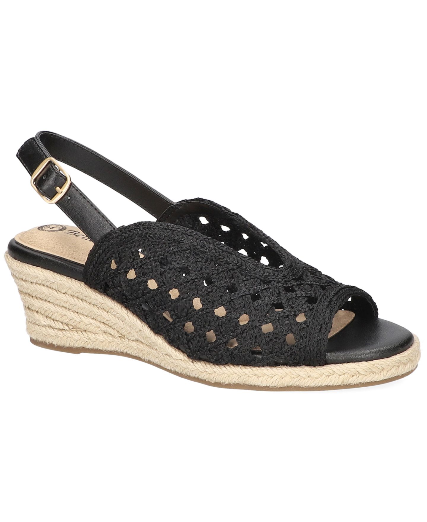 Женские сандалии Bella Vita Bethany Espadrille Wedge, цвет: Чёрный — фото 1