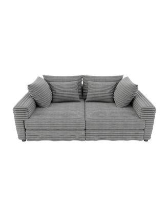 Plush Corduroy 4-Seat Sofa, Modern Comfy Upholstered Cloud Couch