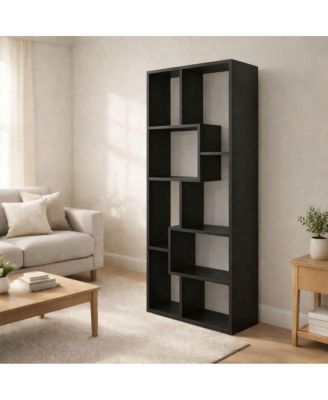 Asymmetrical Display Shelf & Bookcase, 5-Tier