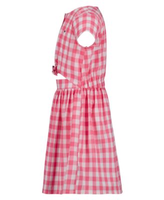 Girls' 7-16 Gingham Round Neck Dress