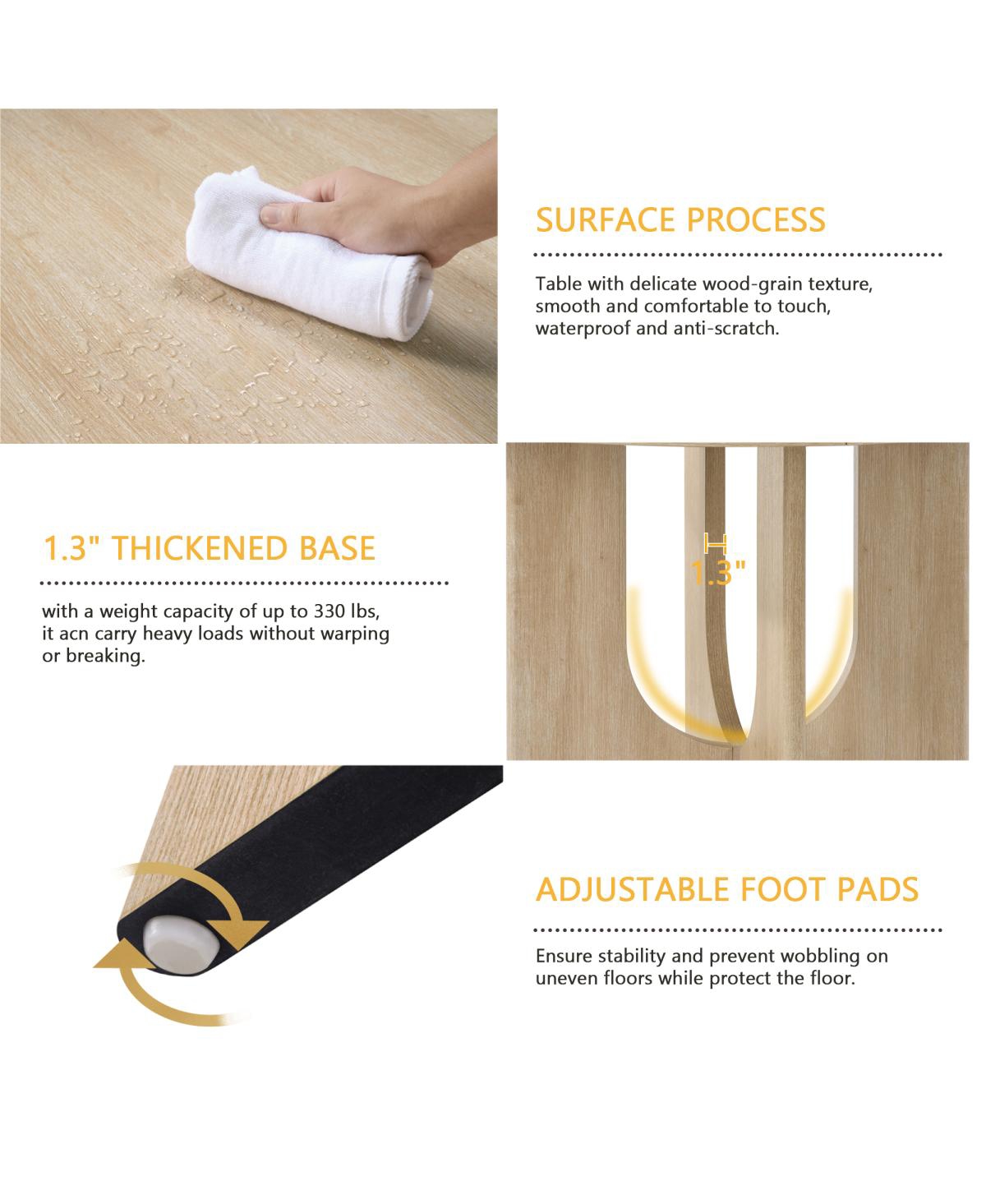 Streamdale Furniture Modern Farmhouse 47.3" Round Dining Table for 4