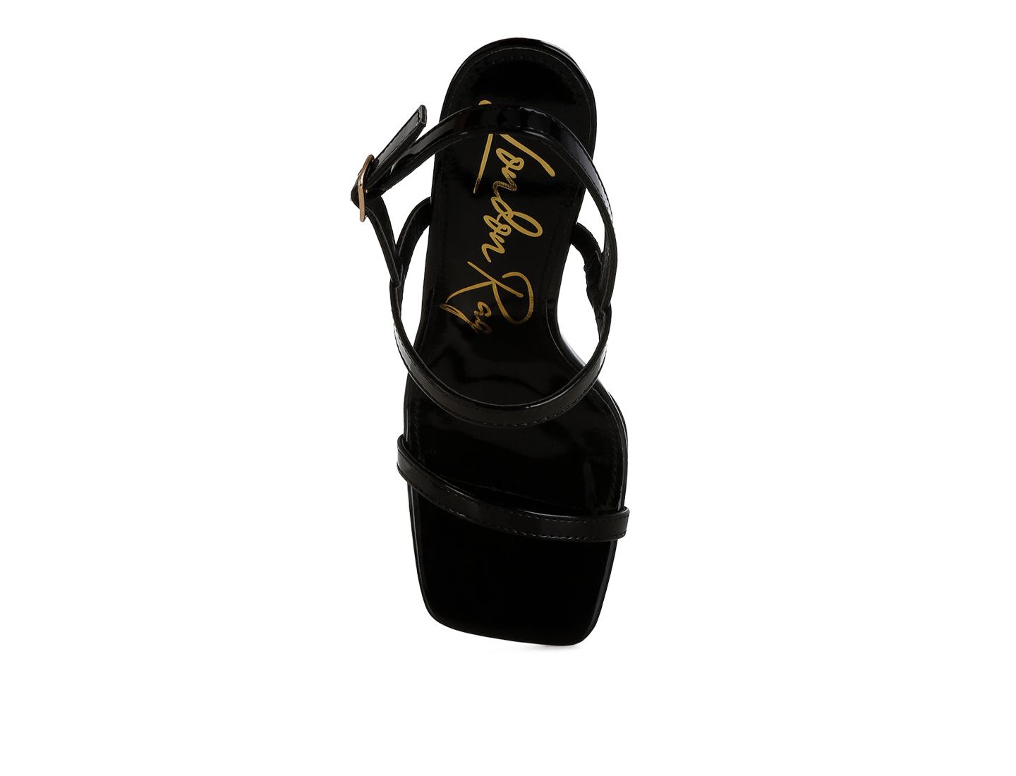 Женские сандалии London Rag Ladra Fantasy Wedge Heel, цвет: Чёрный лаковая искусственная кожа — фото 9