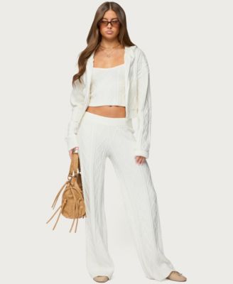 Women's Louise Cable Knit Hooded Cardigan