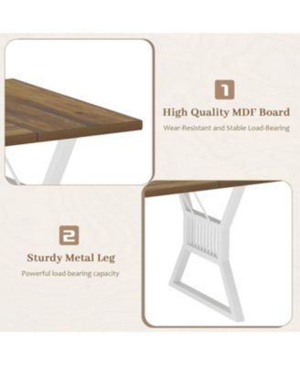 Streamdale Furniture 70.8 Inch Dining Table 4-6 Person Kitchen Table with Heavy Duty Metal Legs Farmhouse Dining Room Table for Kitchen Living Room