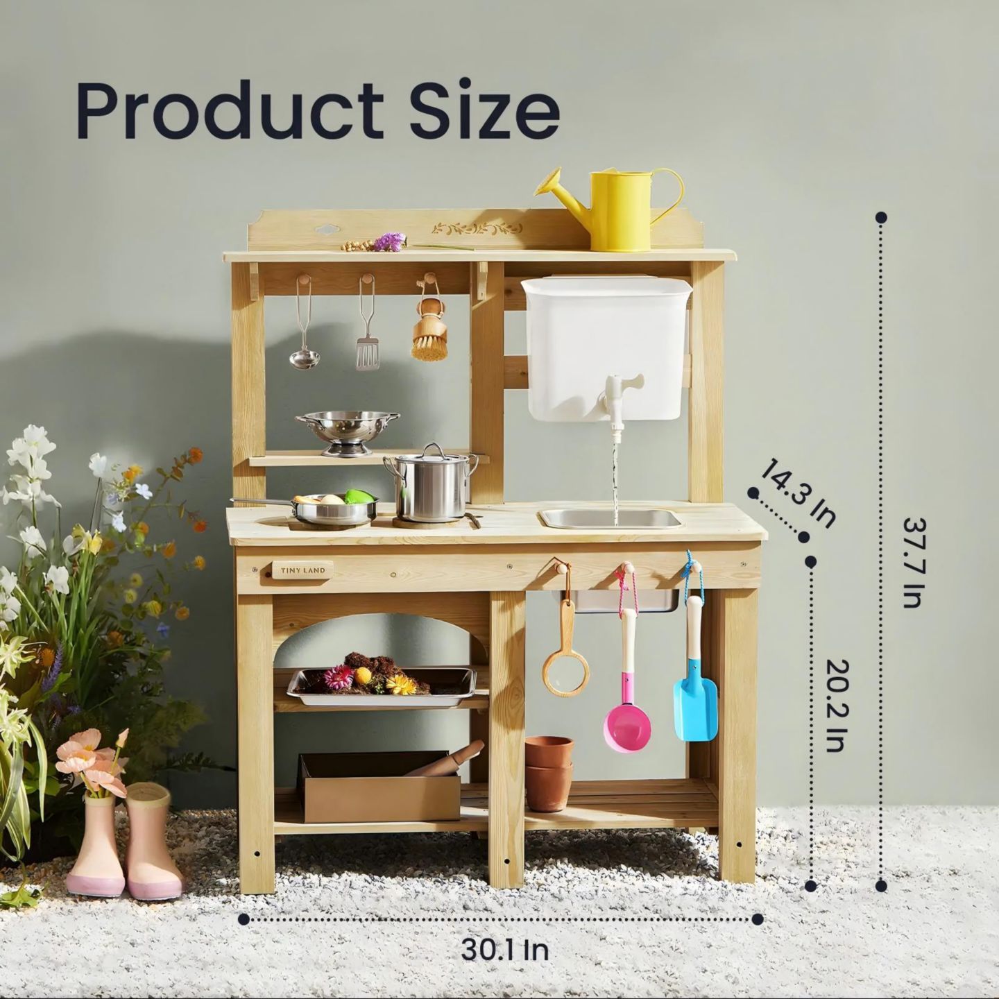 Детская игрушка Tiny Land Mud Kitchen - DuoPlay Outdoor Play Kitchen for Kids — фото 4