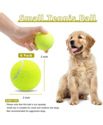 Pack of 6 Small Tennis Balls 2 Inch Size for Dogs High Visibility Yellow Pet Playing Balls for Automatic Ball Launchers