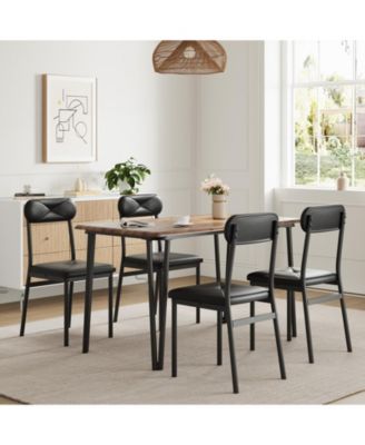Dinner Table Set for 4,5 Piece Kitchen Table and Chairs,Rectangular Dining Room Table Set with 4 Upholstered Chair