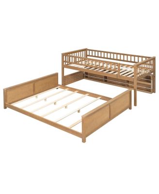 Streamdale Twin XL over Queen Bunk Bed with Shelving, Lights & Pegboard