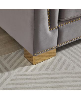 Chesterfield 3+2 Seater Rolled Arm Velvet Sofa