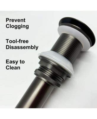 2 Pcs Bathroom Sink Drain without Overflow, 304 Stainless Steel Vessel Sink Pop-Up Drain Stopper