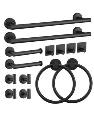 14 Pieces Wall-Mounted Bathroom Hardware Accessory Set, Stainless Steel Towel Bar Set for Bathroom, Kitchens and Bedroom
