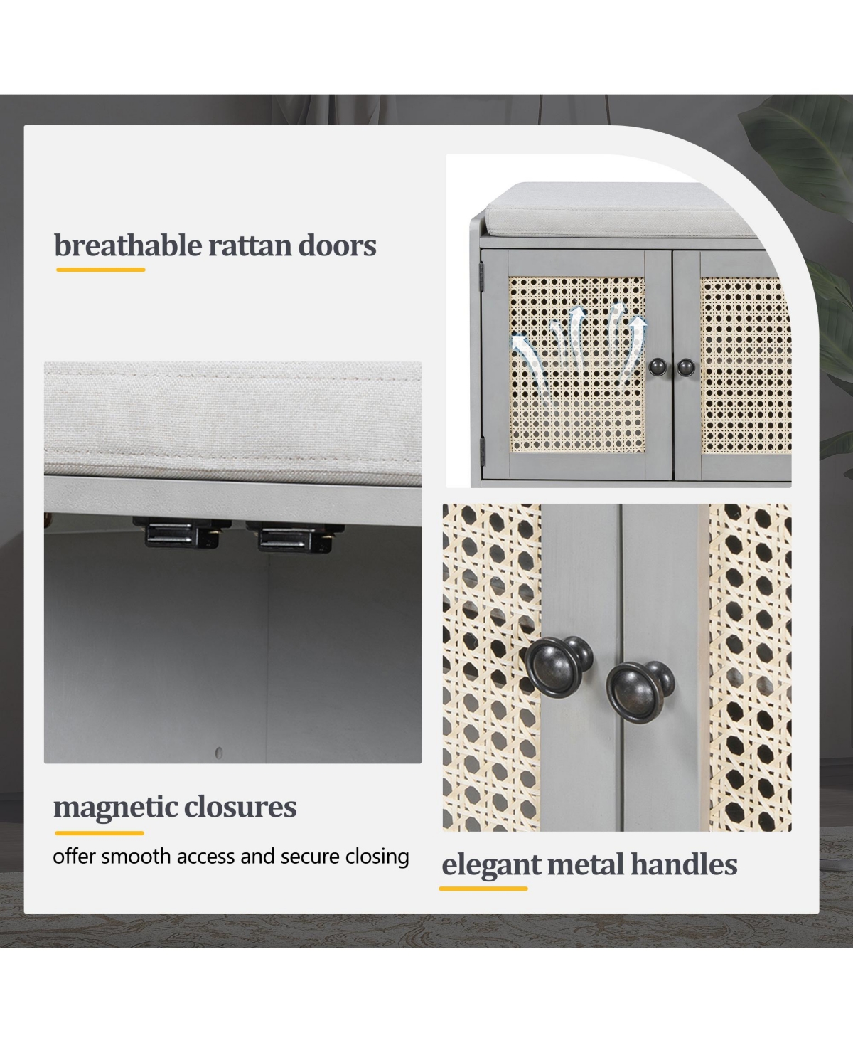 Rainsken Rustic Storage Bench