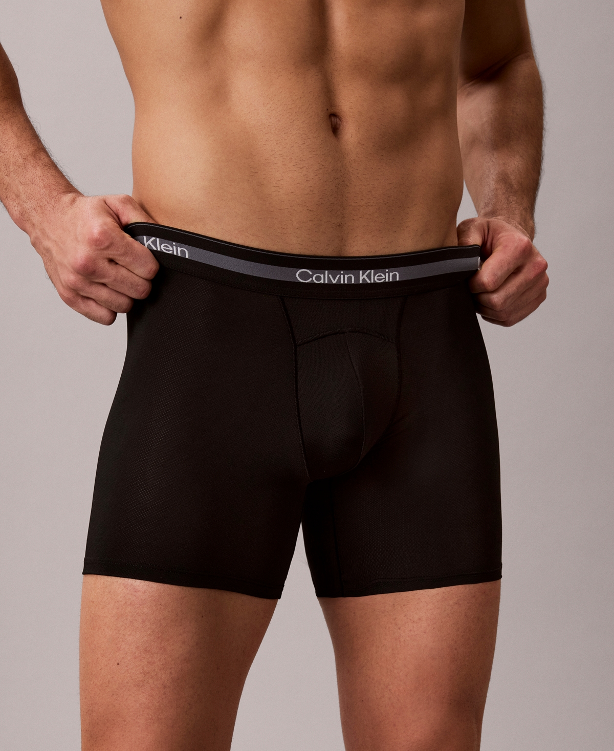 Calvin Klein Men's Stitch-Free Waistband Long Boxer Briefs, 3-Pack