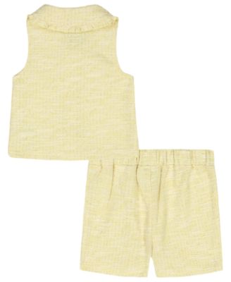 Girls' 2T-6X Sleeveless Knit Vest and Shorts, 2-Piece Set