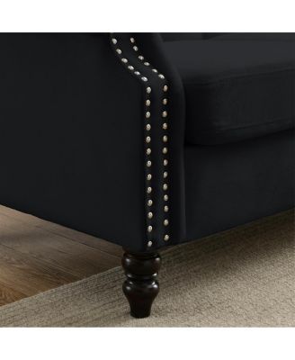 79" Chesterfield Velvet Sofa for Living Room, 3 Seater Tufted Couch