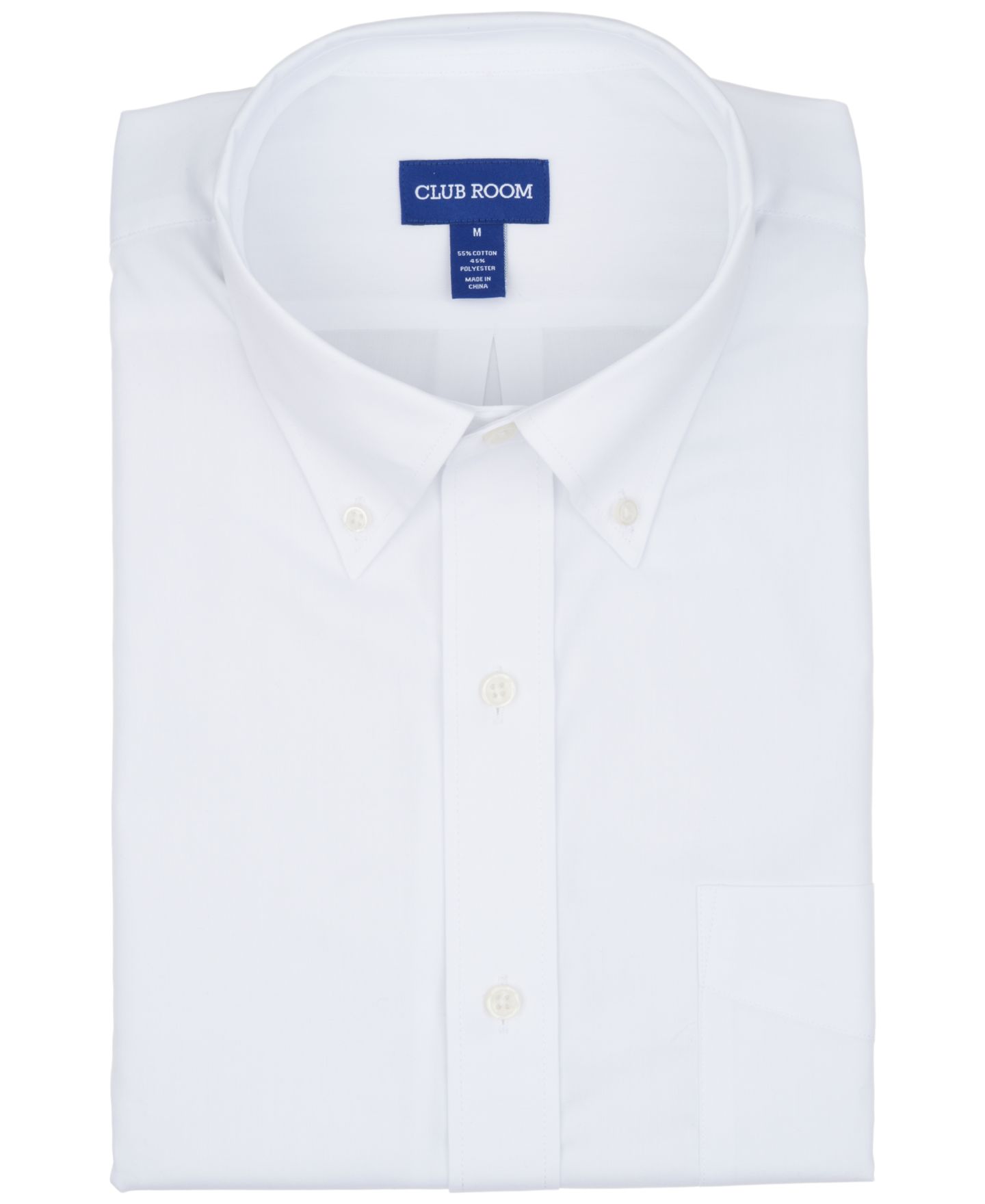 Мужская рубашка Club Room Pinpoint Oxford Dress Shirt, цвет: Белый — фото 7