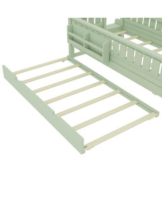 Twin Bookshelf Bed with Staircase, Trundle