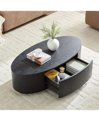 Modern Luxury Oval Coffee Table, Elegant Living Room Accent Piece